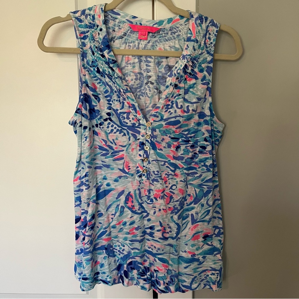 Lilly Pulitzer Essie Tank Top Breakwater Tide Tint Party Small